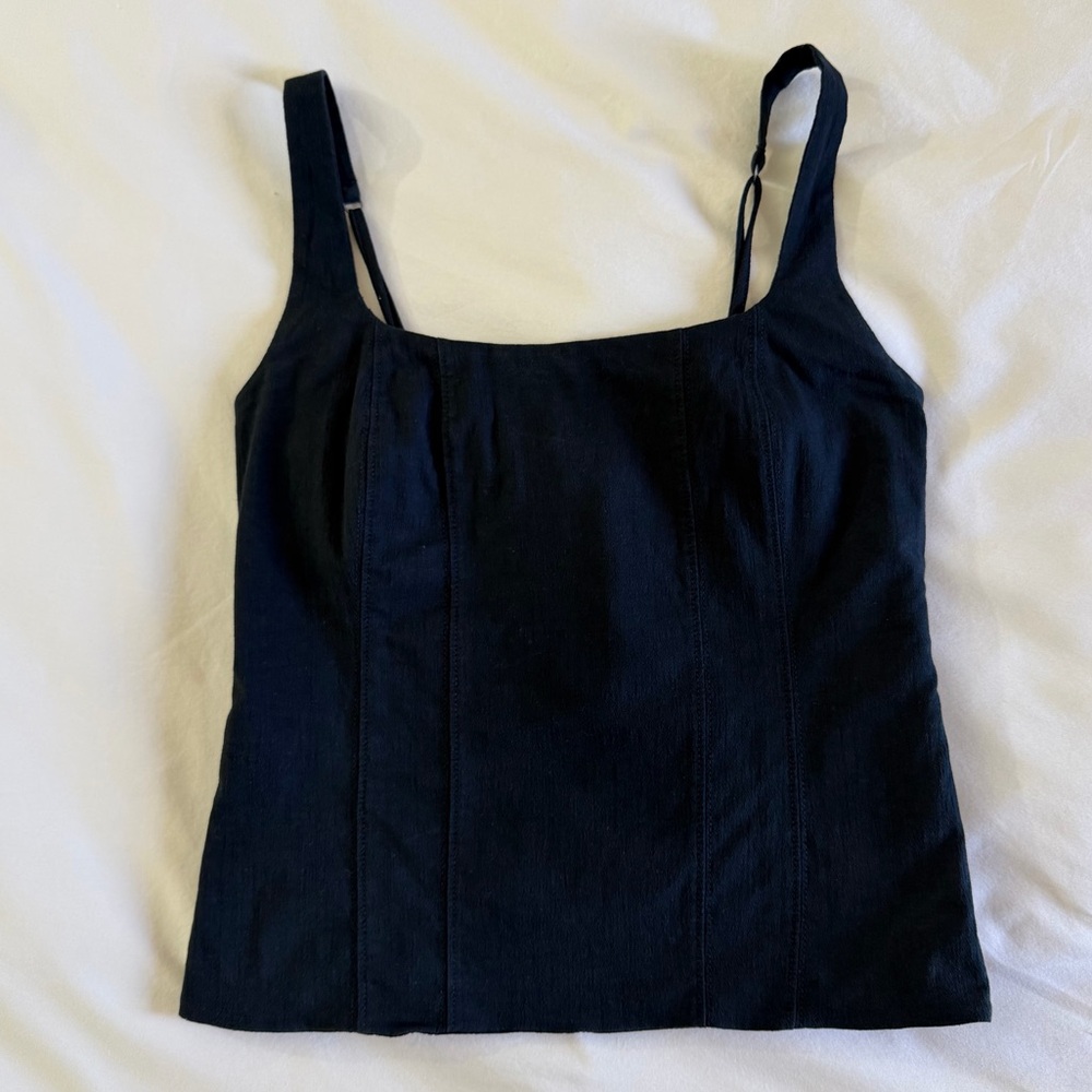 Abercrombie & Fitch Black square neck corset top size XS
